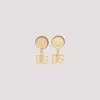 Dolce & Gabbana Dg Clips Brass Half-moon Stud Earrings In Gold