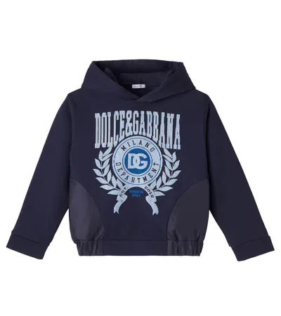 Dolce & Gabbana Kids' Dg Cotton-blend Sweatshirt In Blue