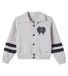 Dolce & Gabbana Dg Cotton Fleece Varsity Jacket In Gray