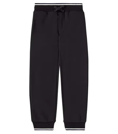 Dolce & Gabbana Kids' Dg Cotton Jersey Sweatpants In Black