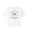 Dolce & Gabbana T-shirt Dg Aus Baumwoll-jersey In Weiss