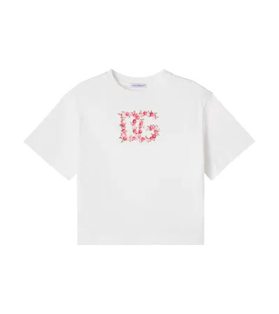 Dolce & Gabbana Kids' Floral-logo T-shirt In White
