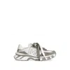 Dolce & Gabbana Dg Country Road Sneaker In Leather And Fabric In Gray