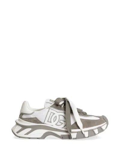 Dolce & Gabbana Dg Country Road Sneaker In Leather And Fabric In Multi