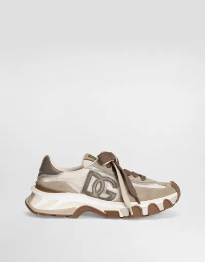 Dolce & Gabbana Dg Country Road Nylon And Leather Sneakers In Multi