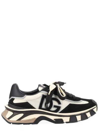 Dolce & Gabbana Dg Country Road Nylon And Leather Sneakers In Black
