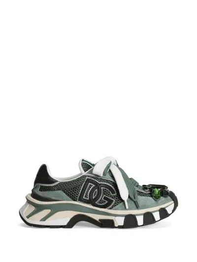 Dolce & Gabbana Dg Country Road Textile Sneakers In Green
