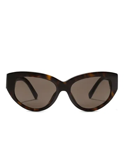 Dolce & Gabbana Dg Crossed Cat-eye-frame Sunglasses In Brown