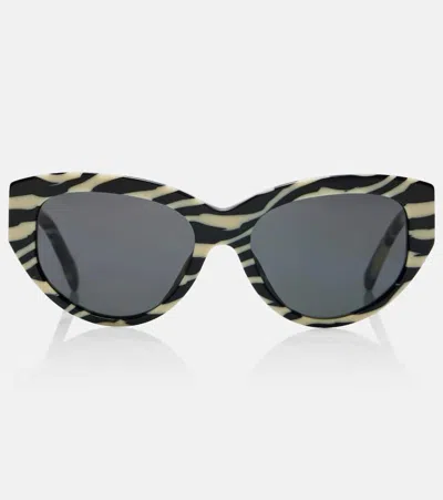 Dolce & Gabbana Dg Geometric-frame Zebra-print Sunglasses In Brown