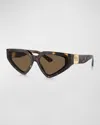Dolce & Gabbana Dg Crossed Logo Acetate & Plastic Cat-eye Sunglasses In Multi
