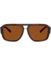 Dolce & Gabbana Dg Crossed Pilotenbrille In Braun