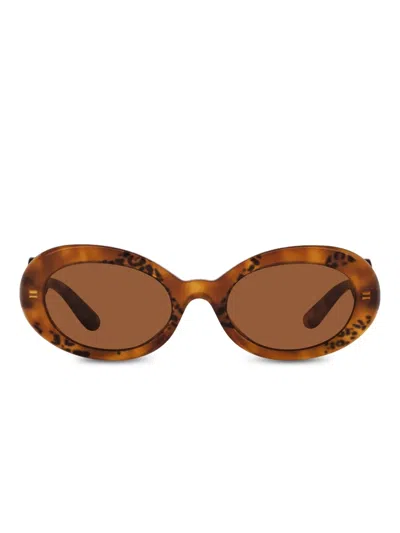 Dolce & Gabbana Kids' Dg Crossed Sunglasses In Brown