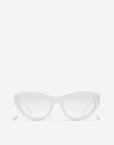 Dolce & Gabbana Dg Crossed Sunglasses In White