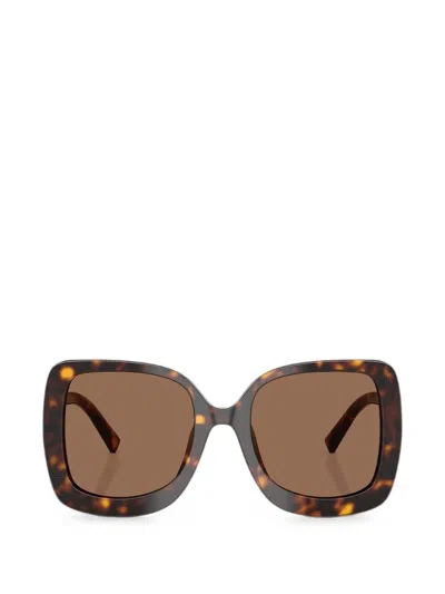 Dolce & Gabbana Dg Crossed Tortoiseshell-effect Sunglasses In Brown