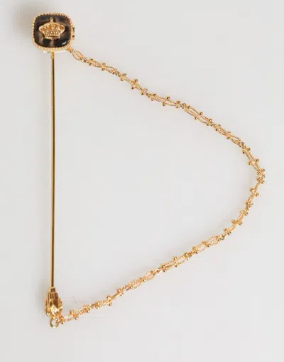 Dolce & Gabbana Dg Crown Gold Chain Mens Accessories Brooch Lapel Pin