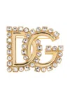 Dolce & Gabbana Dg Crystal-embellished Brooch In Gold