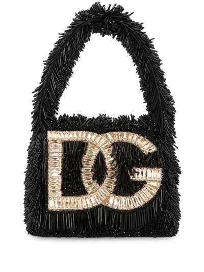 Dolce & Gabbana Dg Crystal-embellished Crossbody Bag In Black