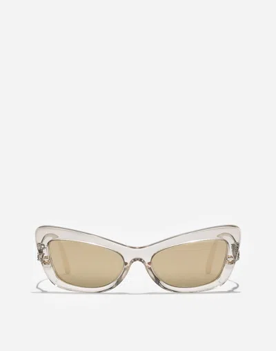 Dolce & Gabbana Dg Crystal Sunglasses In Transparent Camel