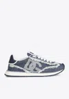 Dolce & Gabbana Blue Mixed-material 'dg' Cushion Sneakers In Blue