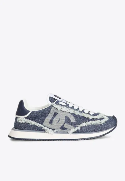 DOLCE & GABBANA DG CUSHION DENIM SNEAKERS