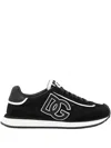 Dolce & Gabbana Dg Cushion Lace-detailed Suede Sneakers Shoes In Black