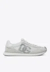 Dolce & Gabbana Two-tone Suede And Mesh Dg Aria Sneakers In Gray