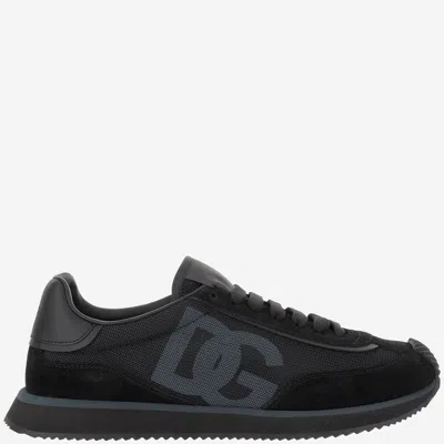 Dolce & Gabbana Dg Cushion Leather Blend Sneaker In Black