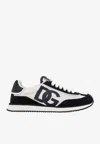 Dolce & Gabbana Suede And Mesh Dg Cushion Sneakers Shoes In Black