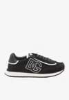 Dolce & Gabbana Dg Cushion Lace-detailed Suede Sneakers Shoes In Black