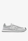 Dolce & Gabbana Man Grey Suede And Mesh Dg Aria Sneakers In Gray