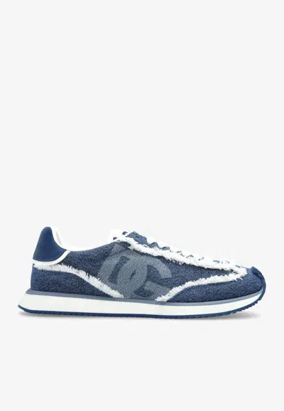 Dolce & Gabbana Dg Cushion Low-top Denim Sneakers In Multi