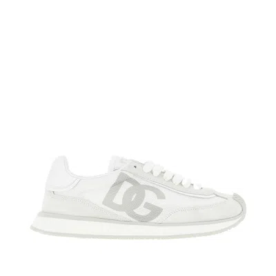 Dolce & Gabbana Dg Cushion White Low Top Sneakers In Mixed Materials Woman In Multi