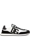 Dolce & Gabbana Multicolor Mesh And Split Leather Cushion Sneakers In Black