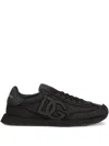 Dolce & Gabbana Low-top Nylon Sneakers With Leather Inserts In Black