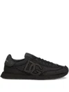 Dolce & Gabbana Low-top Nylon Sneakers With Leather Inserts In Black