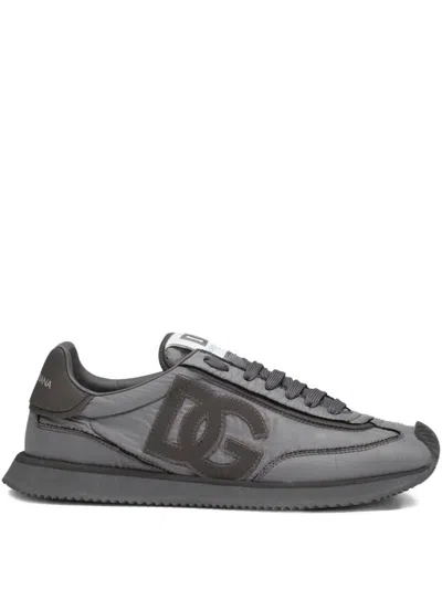 Dolce & Gabbana Cushion Nylon Sneakers Rubber Sole In Gray
