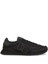 Dolce & Gabbana Low-top Nylon Sneakers With Leather Inserts In Black