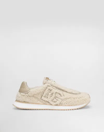 Dolce & Gabbana Dg Cushion Sheepskin Sneakers In Multi