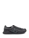 Dolce & Gabbana Low-top Nylon Sneakers With Leather Inserts In Black