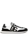Dolce & Gabbana Low-top Mesh Sneakers With Suede Inserts In Black