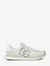 Dolce & Gabbana Cushion Sneaker In Mixed Materials Color White In Gray