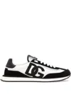Dolce & Gabbana Multicolor Mesh And Split Leather Cushion Sneakers In Black