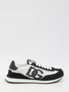 Dolce & Gabbana Low-top Mesh Sneakers With Suede Inserts In Black