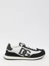 Dolce & Gabbana Low-top Mesh Sneakers With Suede Inserts In Black