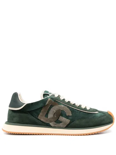 Dolce & Gabbana Cushion Low-top Sneakers Featuring Suede Inserts In Green
