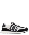 Dolce & Gabbana Multicolor Mesh And Split Leather Cushion Sneakers In Black