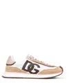 Dolce & Gabbana White Calf Leather Sneakers. Brown Calf Leather Sneakers In Beige