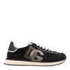 Dolce & Gabbana Low Top Leather Sneakers With Contrast Sole In Black