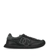 Dolce & Gabbana Low-top Nylon Sneakers With Leather Inserts In White