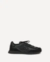 Dolce & Gabbana Round Toe Leather Sneakers With Suede Accents In Black